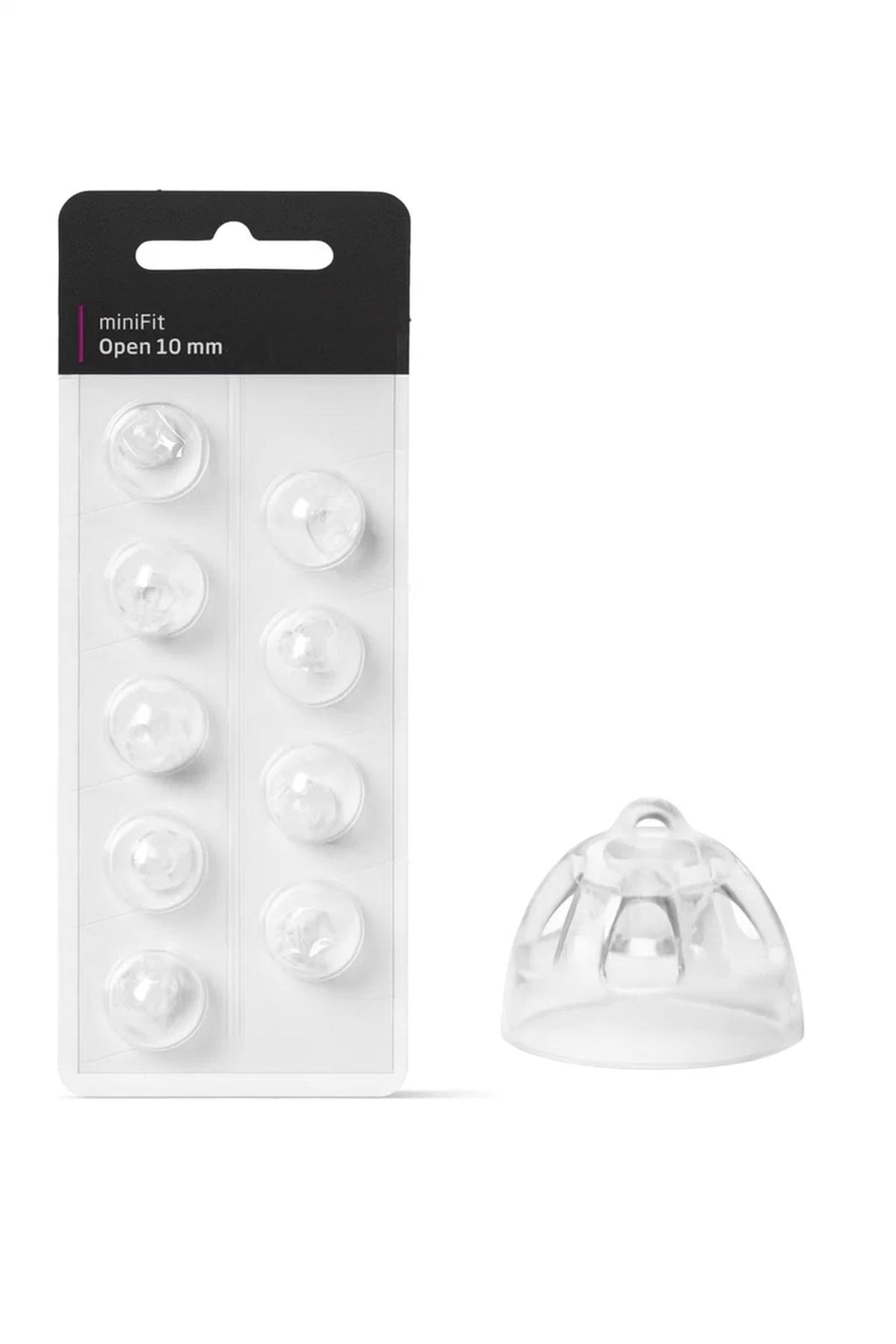 Blister de 10 dômes ouverts 10 mm compatibles Oticon miniFit EX