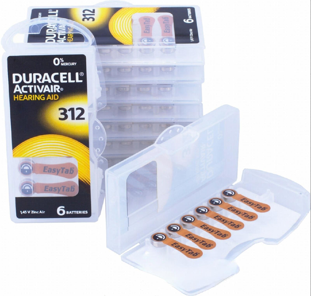 Piles auditives 312 - Duracell - Lot de 60 piles