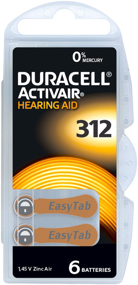 Piles auditives 312 - Duracell - Lot de 60 piles