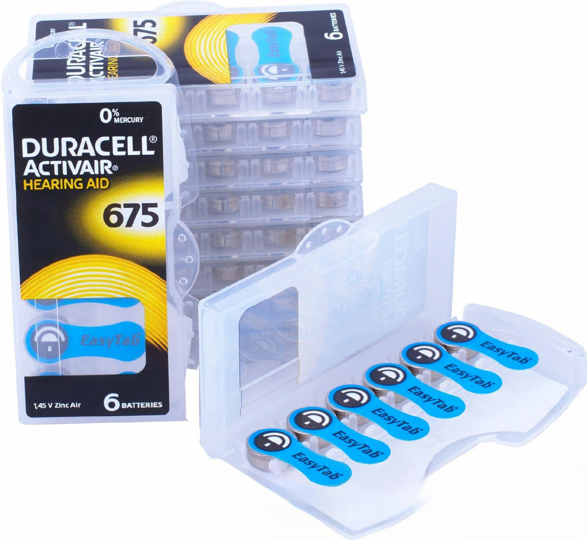 Piles auditives 675 - Duracell - Lot de 60 piles