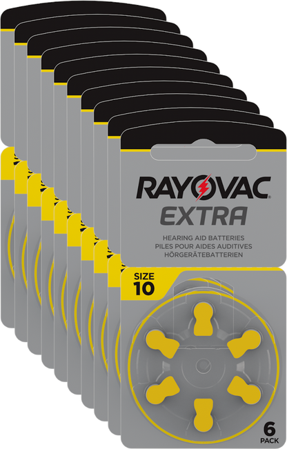 Piles auditives 10 - Rayovac - Lot de 60 piles